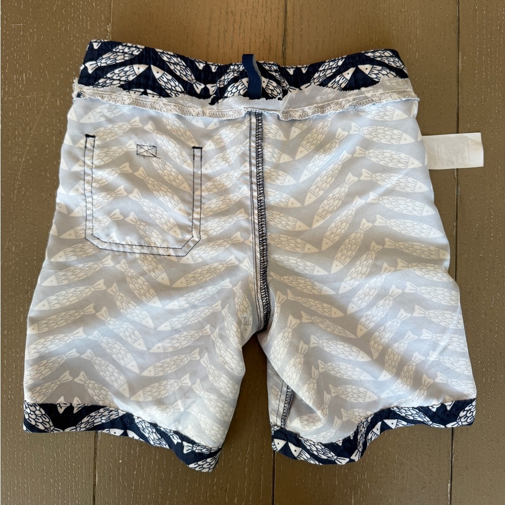 Janie and Jack Toddler Boys’ Blue Fish Swim Trunks & Board Shorts • Size 4 (XS) - Picture 7 of 12